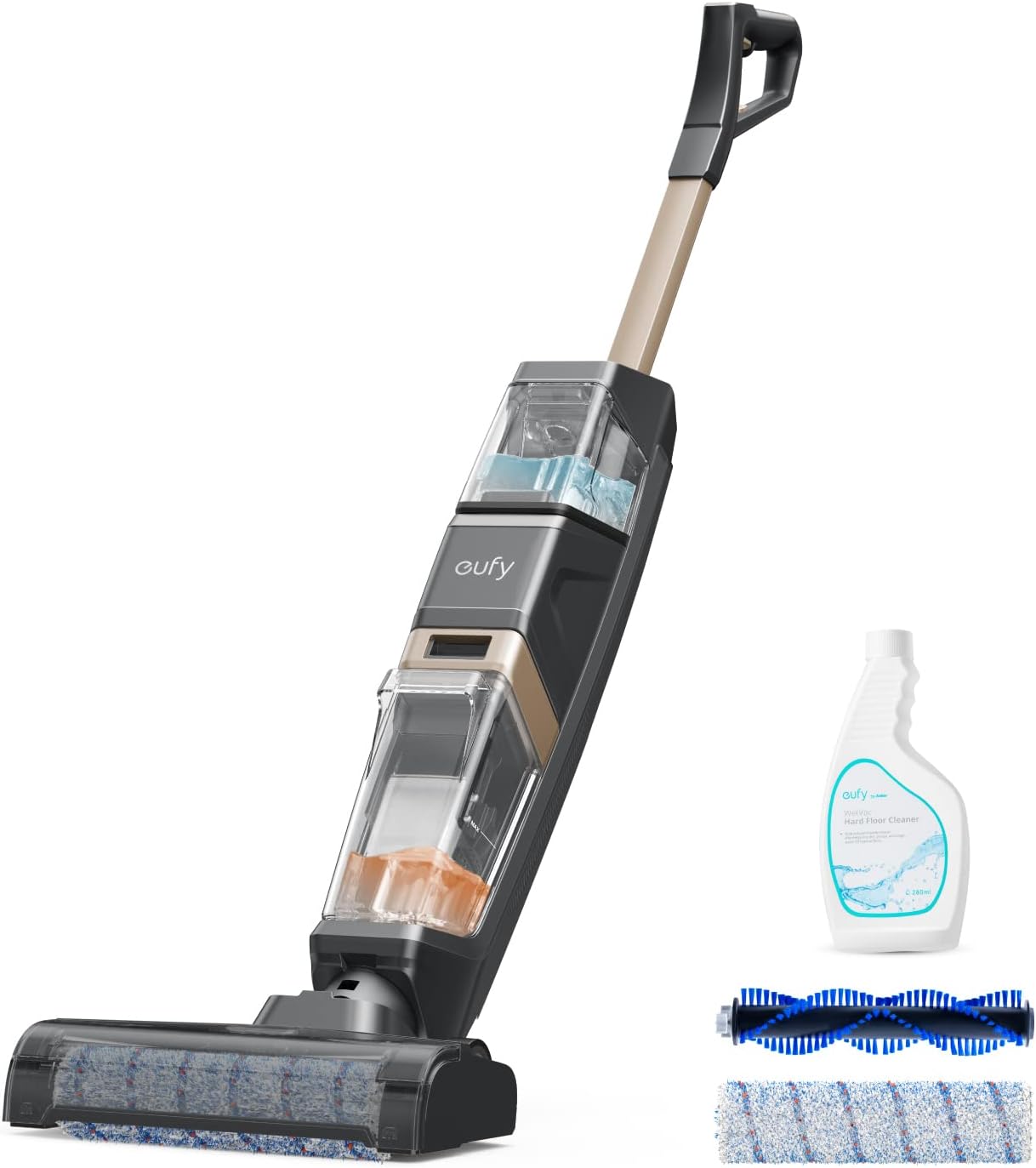 eufy W31 WetVac Wet & Dry Cordless Vacuum CleanerHome AppliancesWet and Dry Cordless Vacuum Cleaner,5-in-1 Vacuum ,Washes and Self Cleans Without Getting Your Hands Dirty.Plus, Auto-Dry Technology For Odor-Free Storage.2,500 RPM Rolling BrushAt 2,500 RPM,